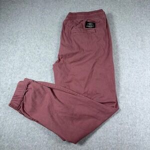 Tony Hawk Jogger Pants Mens Medium Burgundy Solid Stretch Elastic Waist